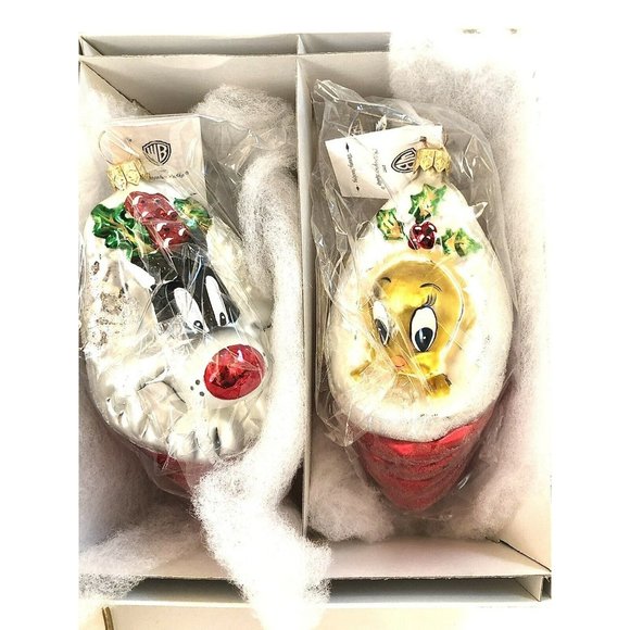 Christopher Radko "Sylvester and Tweety" Ornaments -Set of 2 *Limited Edition* - Picture 1 of 5